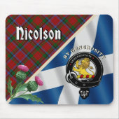Nicolson Clan Abzeichen & Tartan Mouse Pad Mousepad (Vorne)