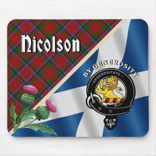 Nicolson Clan Abzeichen & Tartan Mouse Pad Mousepad (Vorne)