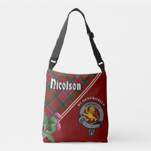 Nicolson Clan Abzeichen & Tartan Tasche