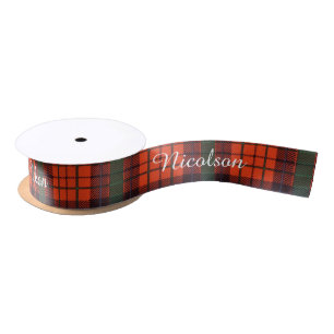 Nicolson Clan karierter schottischer Tartan Satinband