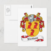 Nicolson Familienwappen Postkarte (Vorne/Hinten)