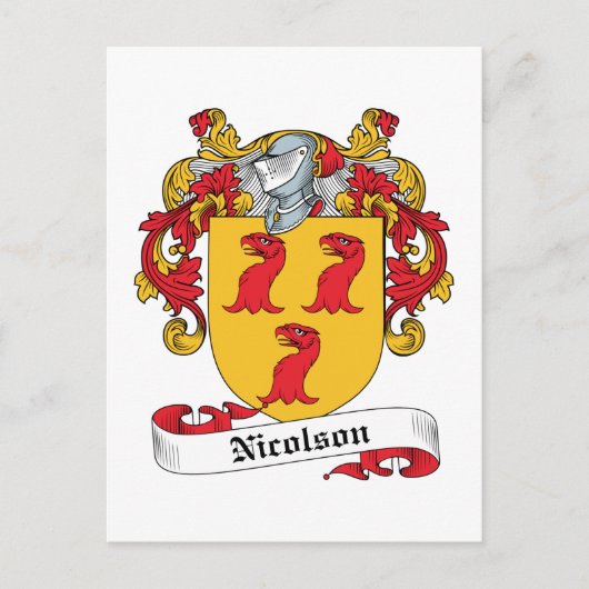 Nicolson Familienwappen Postkarte (Vorderseite)
