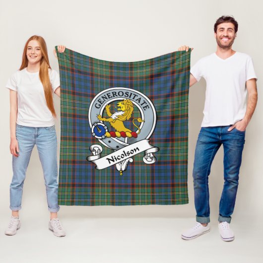 Nicolson Jagd Ancient Clan Abzeichen Tartan Karier Fleecedecke (Beispiel)