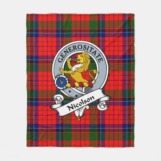 Nicolson Modern Clan Abzeichen Tartan Kariert Fleecedecke (Vorderseite)