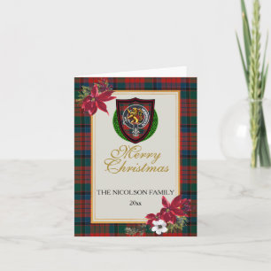 Nicolson Schottischer Clan Tartan & Wappen Karte