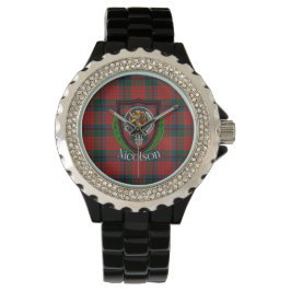 Nicolson Scottish Clan Tartan & Crest Armbanduhr