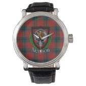 Nicolson Scottish Clan Tartan & Crest Armbanduhr (Vorderseite)