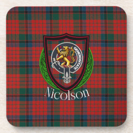 Nicolson Scottish Clan Tartan & Crest Getränkeuntersetzer