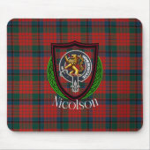 Nicolson Scottish Clan Tartan & Crest Mousepad (Vorne)