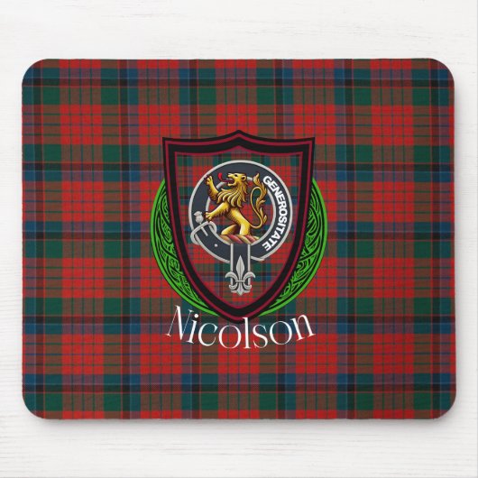 Nicolson Scottish Clan Tartan & Crest Mousepad (Vorne)
