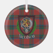 Nicolson Scottish Clan Tartan & Crest Ornament Aus Glas (Vorderseite)
