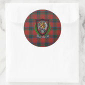 Nicolson Scottish Clan Tartan & Crest Runder Aufkleber (Tasche)