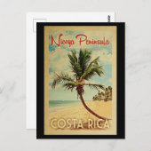 Nicoya Halbinsel Palm Tree Vintage Travel Postkarte (Vorne/Hinten)