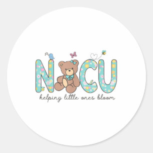 Nicu Bear Spring Nicu Nurse Helping Little Ones Bl Runder Aufkleber