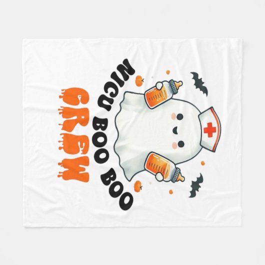 Nicu boo boo Crew halloween, Nicu Boo Crew Funny N Fleecedecke (Vorderseite (Horizontal))