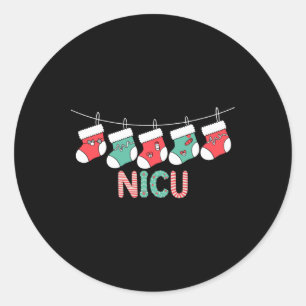 Nicu Christmas Nurse Funny Neonatal Intensiv Care Runder Aufkleber