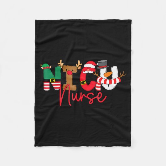 Nicu Christmas Shirt Nicu Nurse Xmas Party Nicu Nu Fleecedecke (Vorderseite)