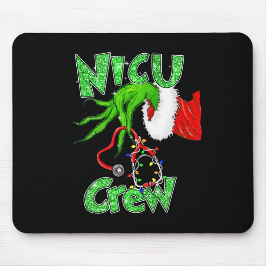 Nicu Crew Nurse Merry Christmas Stethoscope Xmas P Mousepad (Vorne)