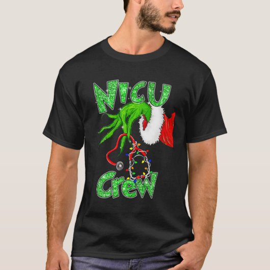 Nicu Crew Nurse Merry Christmas Stethoscope Xmas P T-Shirt (Vorderseite)