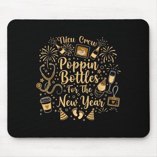Nicu Crew Pn Bottles For The New Year Cute Nurse  Mousepad (Vorne)