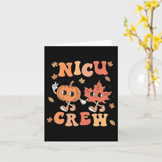 Nicu Crew Pumpkin Leaf Fall Nicu Nurse Halloween Karte (Gelbe Blume)