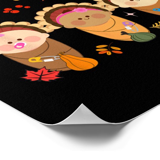 Nicu Crwe Erntedank Nurse Fall dankbar für Zinn Poster (Ecke)