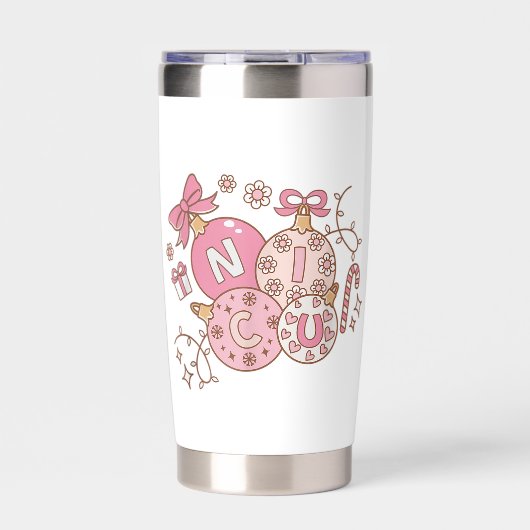 NICU Cutie Christmas – Festive Ornament Design  Thermobecher (Vorderseite)