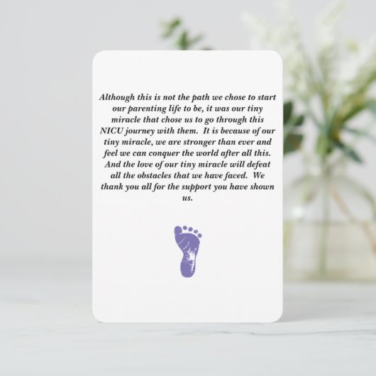 NICU Dankeschön Karte (Stehend Vorderseite)