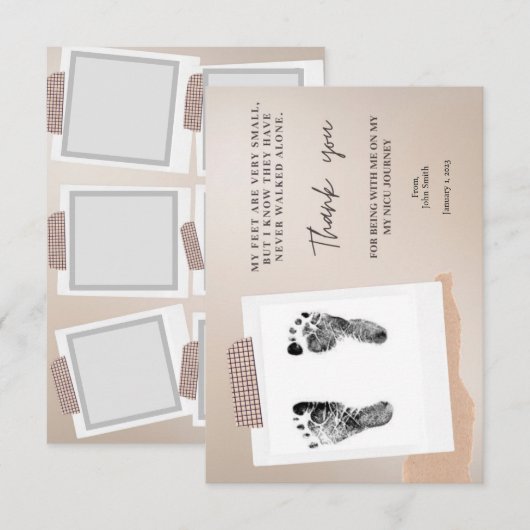 NICU Flat Danke Karte (Vorne/Hinten)