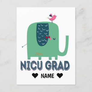 NICU Grad Elephant Postkarte