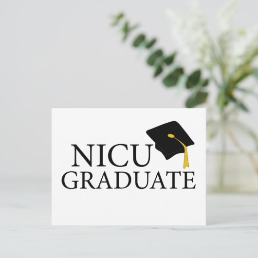 NICU Graduate Ankündigungspostkarte (Stehend Vorderseite)