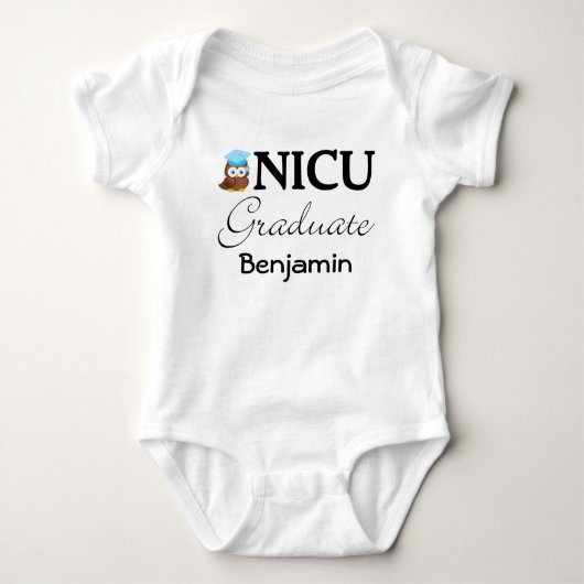 NICU Graduate Personalisiert Baby Boy T - Shirt (Vorderseite)