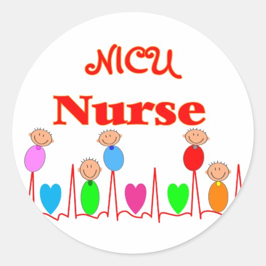 NICU Krankenschwester - Adorable Baby Graphics Runder Aufkleber (Vorderseite)