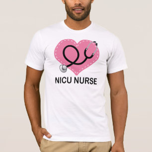 Nicu Krankenschwester-Herz-Stethoskop T-Shirt