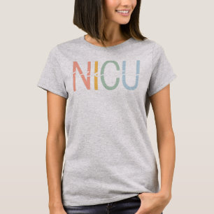 NICU-Krankenschwester ICU Neonatal Boho Regenbogen T-Shirt