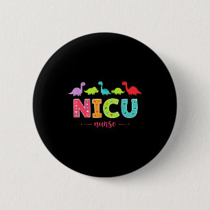 Nicu-Krankenschwester mit süßen Dinosauriern Pädia Button