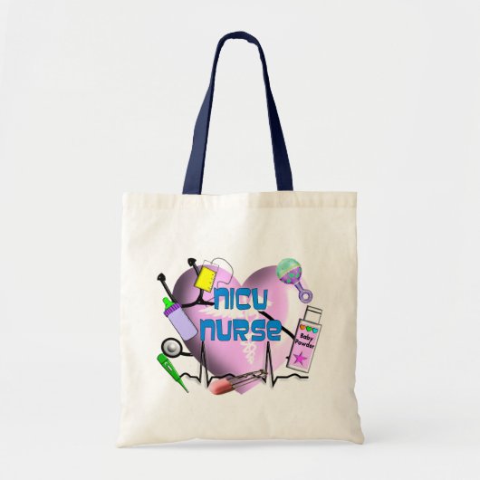 NICU Krankenschwester-Rosa-Herz-Entwurfs-Geschenke Tragetasche (Vorne)