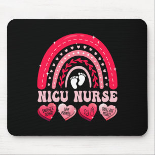 Nicu-Krankenschwester Valentinstag Regenbogen-Neon Mousepad