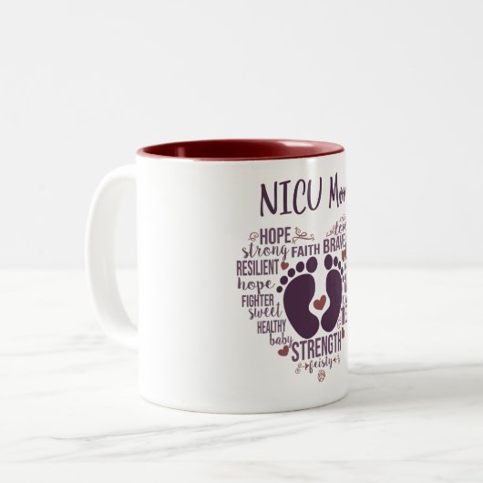 "NICU Mama" Preemie oder NICU Awareness Coffee Tas Zweifarbige Tasse (Vorderseite Links)