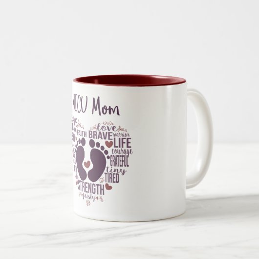 "NICU Mama" Preemie oder NICU Awareness Coffee Tas Zweifarbige Tasse (VorderseiteRechts)