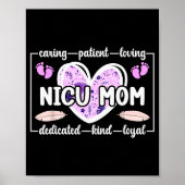 Nicu Mom Of Nicu Warrior Heart Micro Preemie Baby Poster (Vorne)
