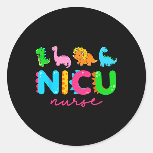 NICU Nurse Animal Nurse Apprecision Nicu Nurse Di Runder Aufkleber (Vorderseite)