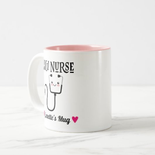 NICU Nurse Apprecision Geschenk Personalisiert Zweifarbige Tasse (Vorderseite Links)