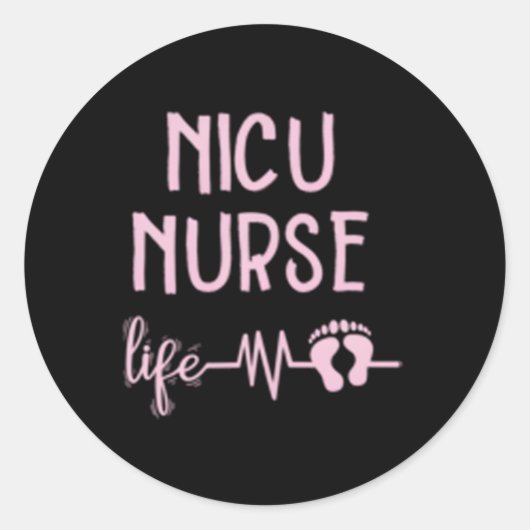 Nicu Nurse Arbeit und Lieferung RN Nurse Runder Aufkleber (Vorderseite)
