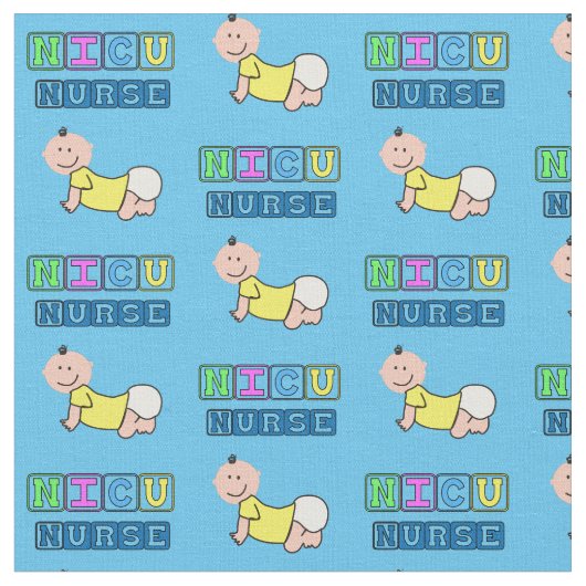 NICU Nurse Baby Blue Stoff (Nahaufnahme)