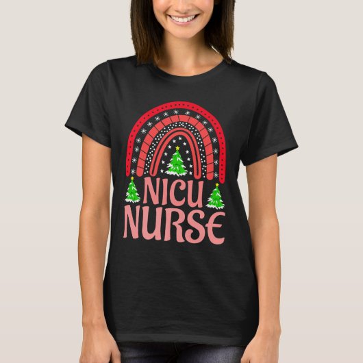 Nicu Nurse Christmas Crew Nurselife Nursing Xmas P T-Shirt (Vorderseite)