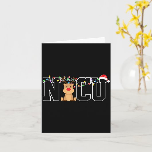 Nicu Nurse Christmas Reindeer Festive Nurse Gift  Karte (Gelbe Blume)