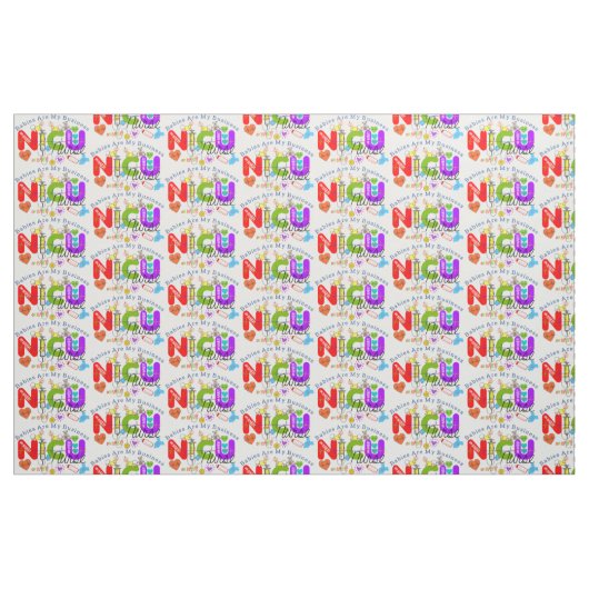 NICU Nurse Colorful Graphics  Stoff (Fat Quarter (45,7 x 55,9 cm))