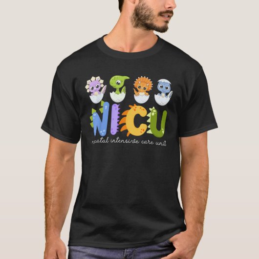 NICU Nurse Crew Funny Dinosaurier Neonatal intensi T-Shirt (Vorderseite)