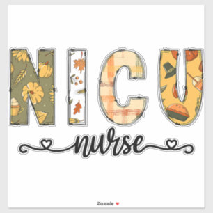 NICU Nurse Fall Halloween für Frauen Männer Aufkleber